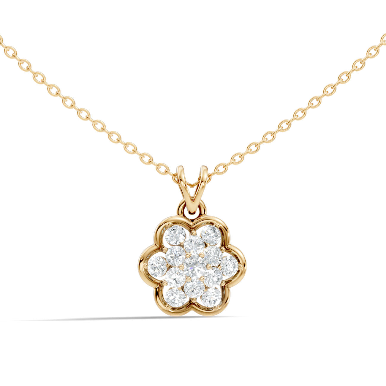 .80 Ct. Round Diamond Flower Cluster Pendant Necklace (GJSPD-106) 8