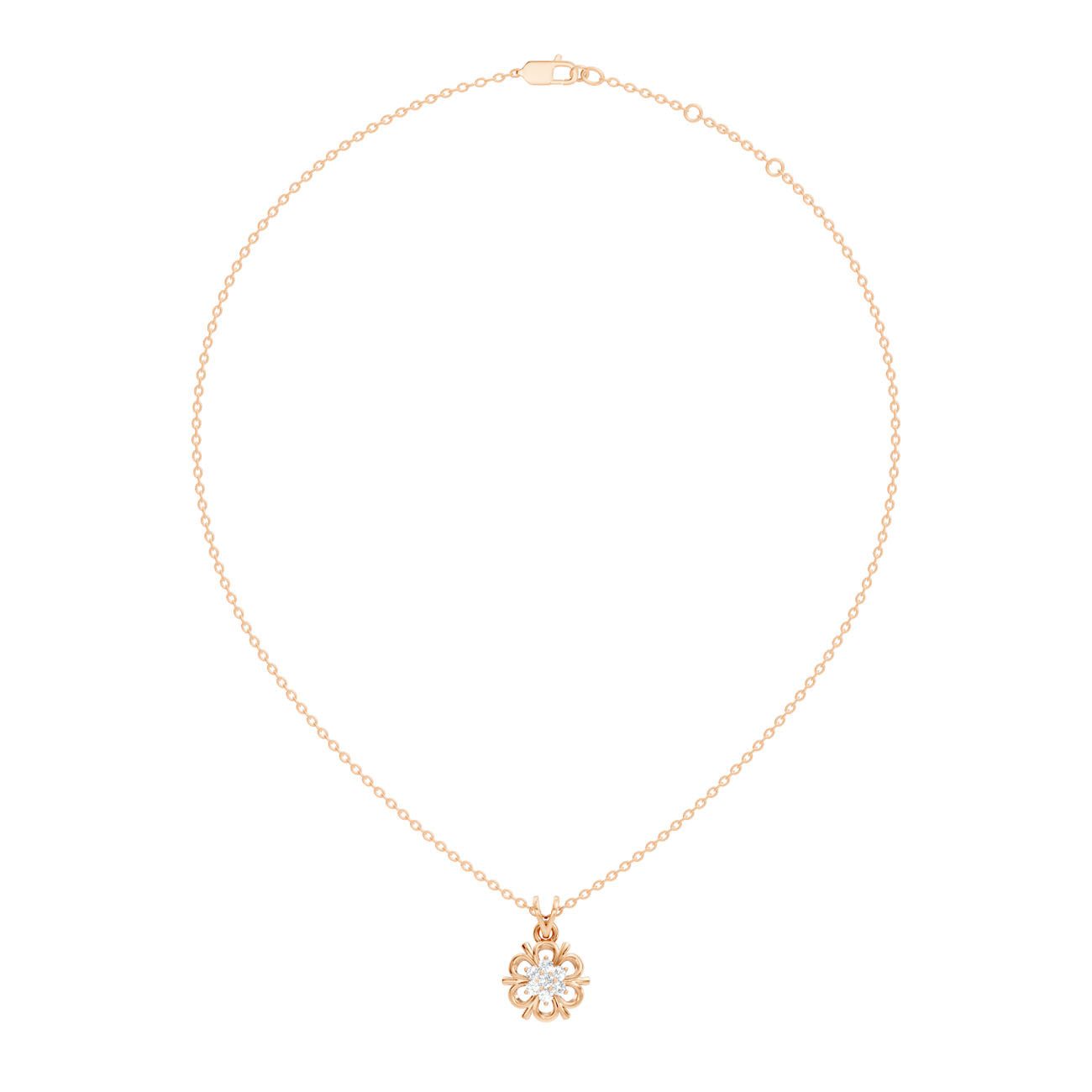 .25 Ct. Round Diamond Floral Scroll Pendant Necklace (GJSPD-107) 6