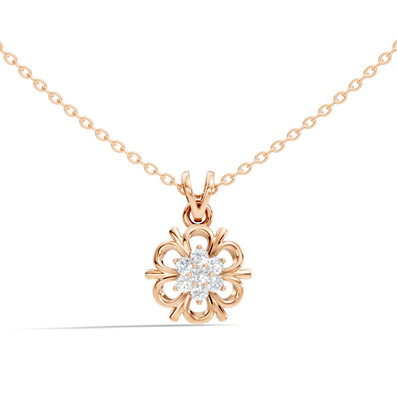 .25 Ct. Round Diamond Floral Scroll Pendant Necklace (GJSPD-107) 8
