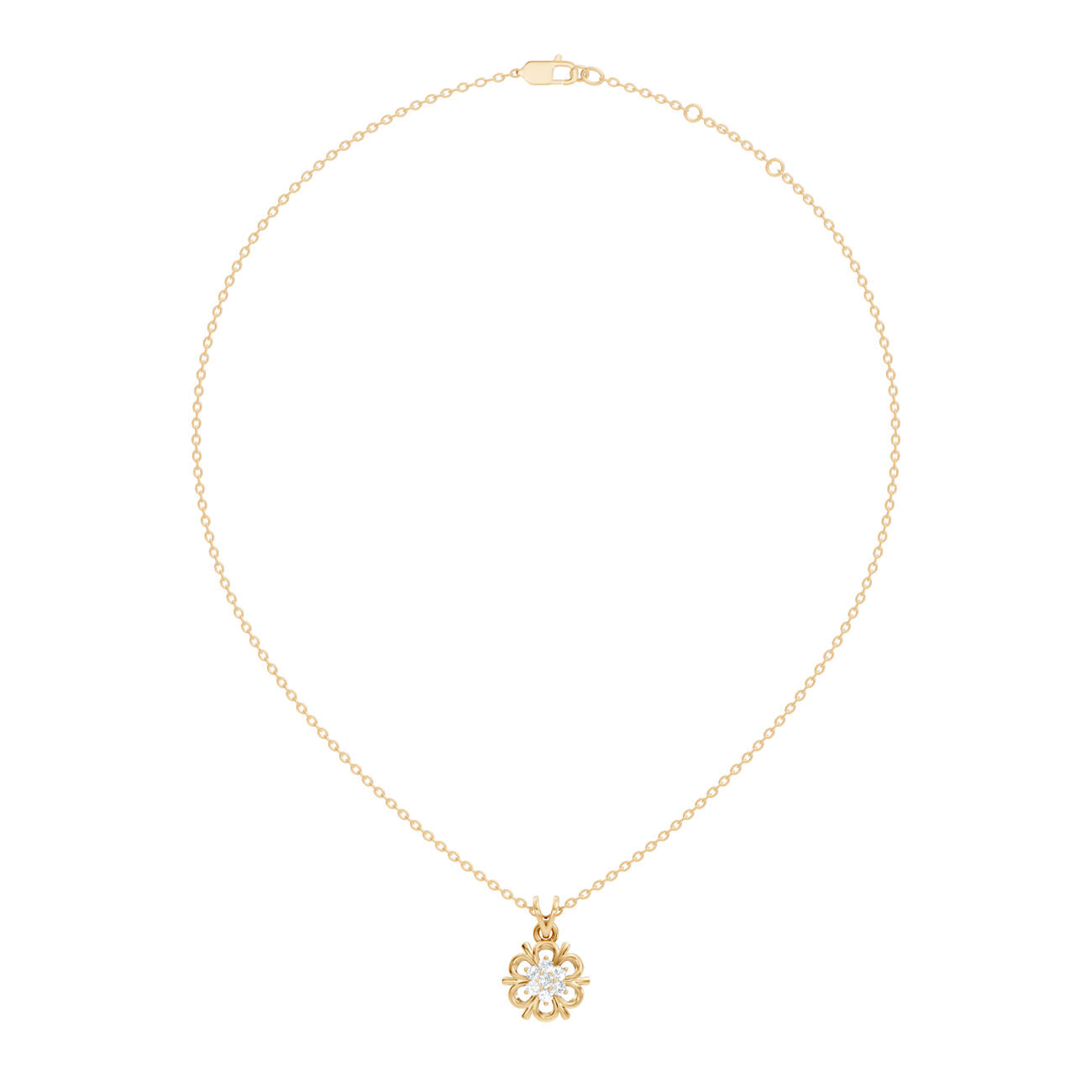 .25 Ct. Round Diamond Floral Scroll Pendant Necklace (GJSPD-107)