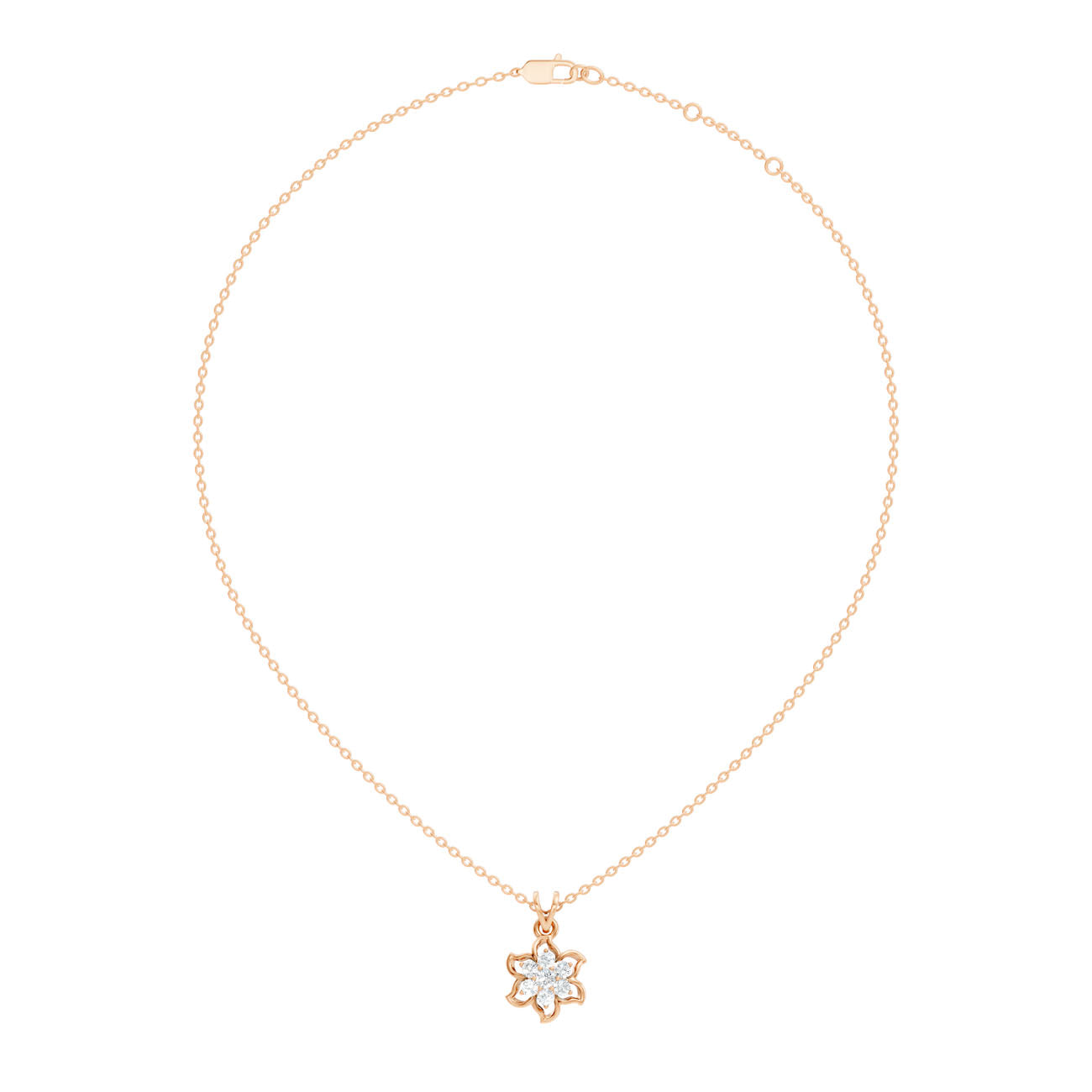 .45 Ct. Round Diamond Petal Bloom Pendant Necklace (GJSPD-108)