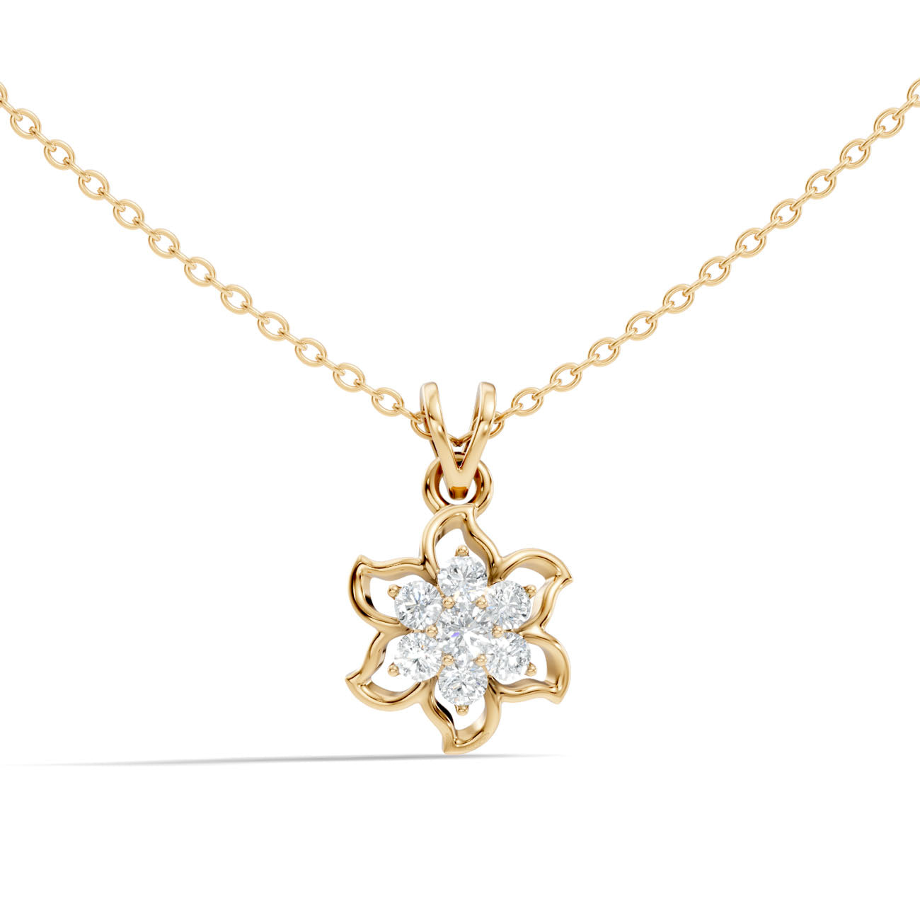 .45 Ct. Round Diamond Petal Bloom Pendant Necklace (GJSPD-108) 8