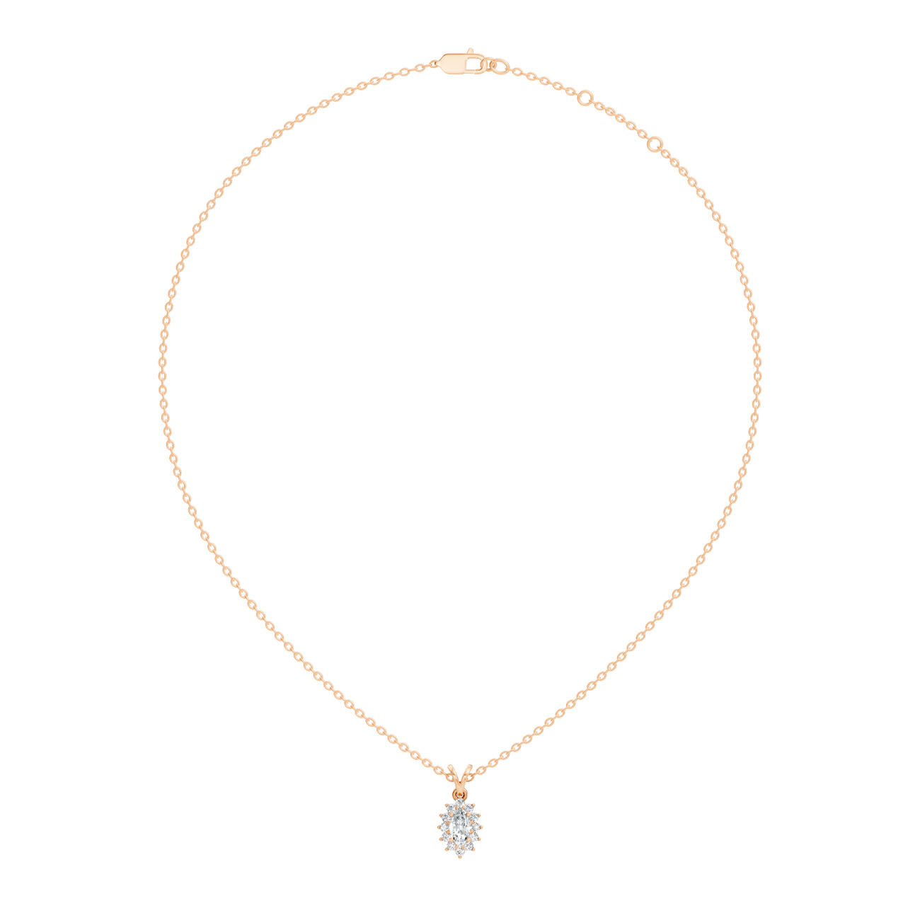 .46 Ct. Marquise Diamond Halo Pendant Necklace (GJSPD-109)