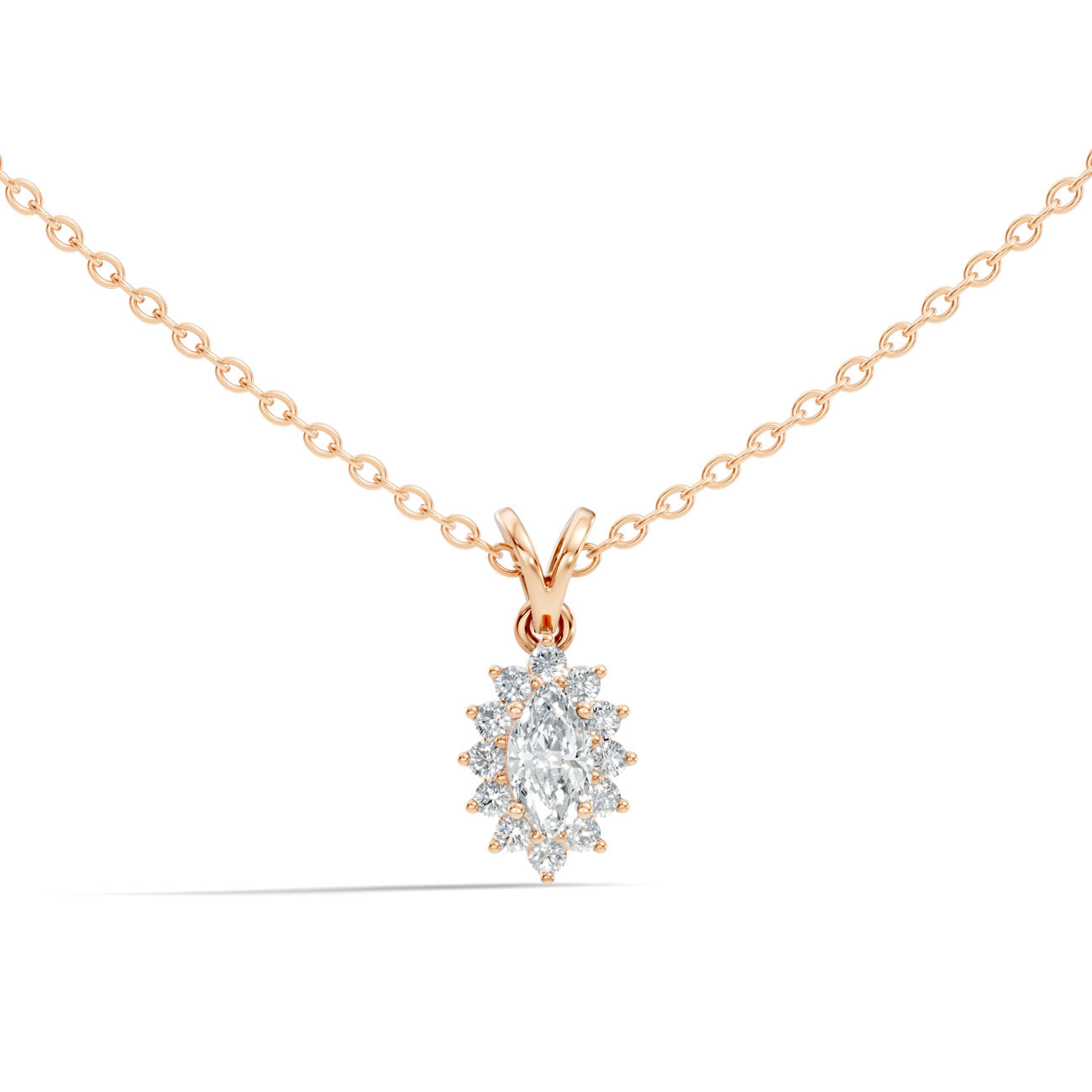 .46 Ct. Marquise Diamond Halo Pendant Necklace (GJSPD-109) 4