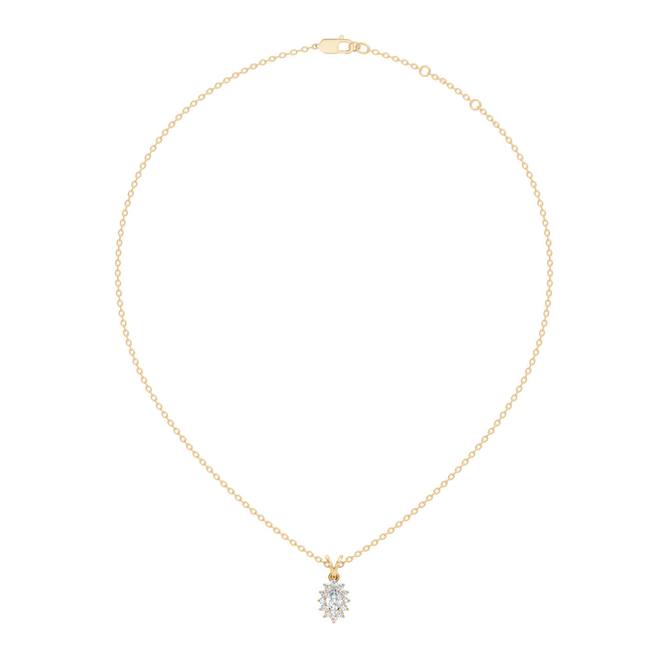 .46 Ct. Marquise Diamond Halo Pendant Necklace (GJSPD-109) 7