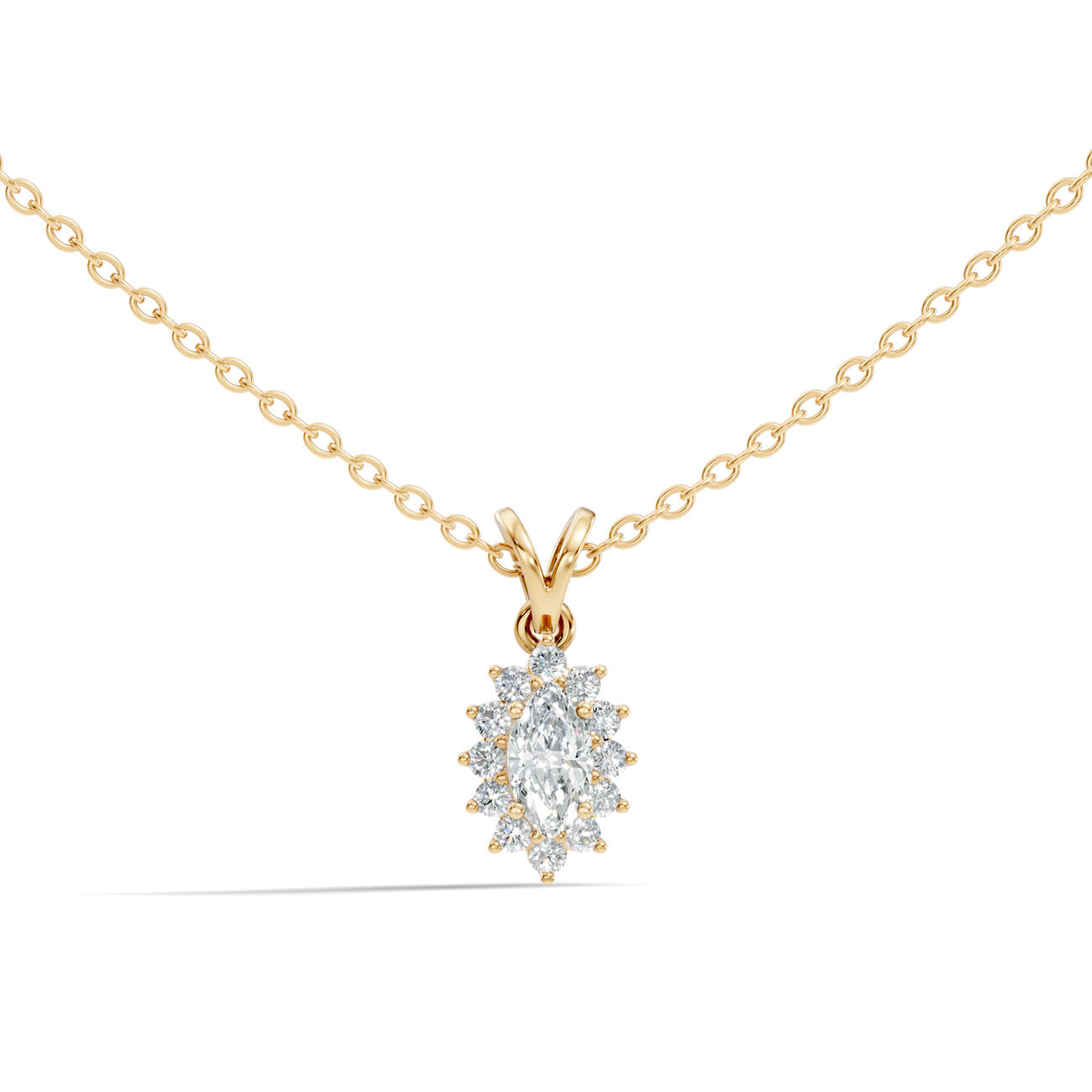 .46 Ct. Marquise Diamond Halo Pendant Necklace (GJSPD-109) 8