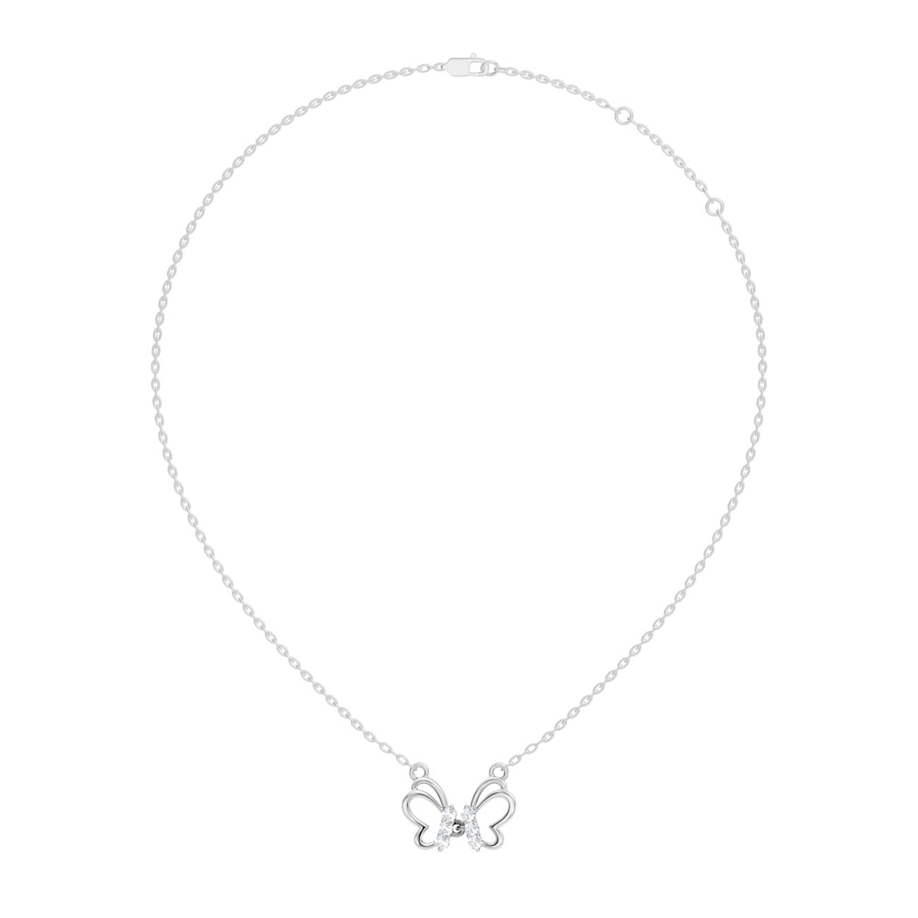 .21 Ct. Round Diamond Butterfly Pendant Necklace (GJSPD-10)