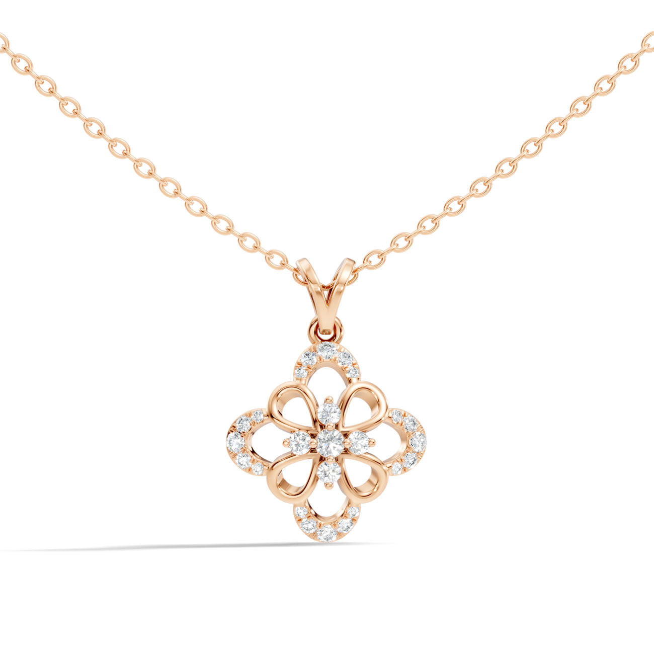 .25 Ct. Floral Diamond Openwork Pendant Necklace (GJSPD-110) 4