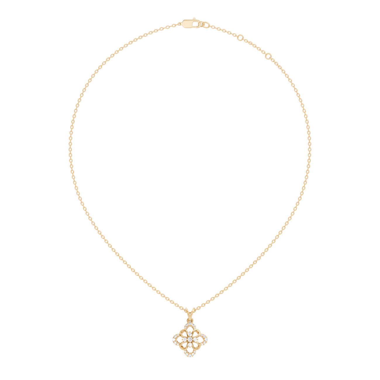 .25 Ct. Floral Diamond Openwork Pendant Necklace (GJSPD-110) 7