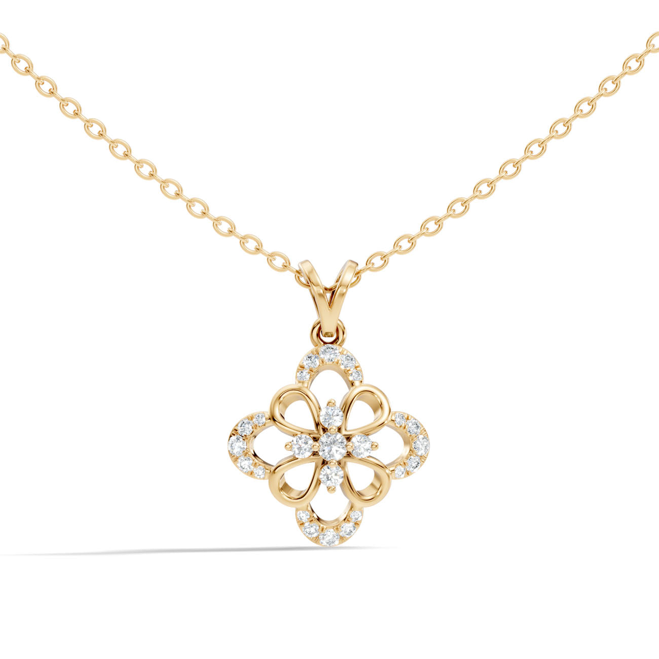.25 Ct. Floral Diamond Openwork Pendant Necklace (GJSPD-110) 8
