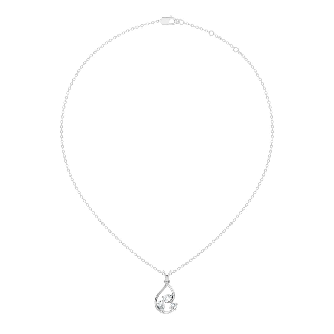 .44 Ct. Three-Stone Diamond Teardrop Pendant Necklace (GJSPD-114) 5