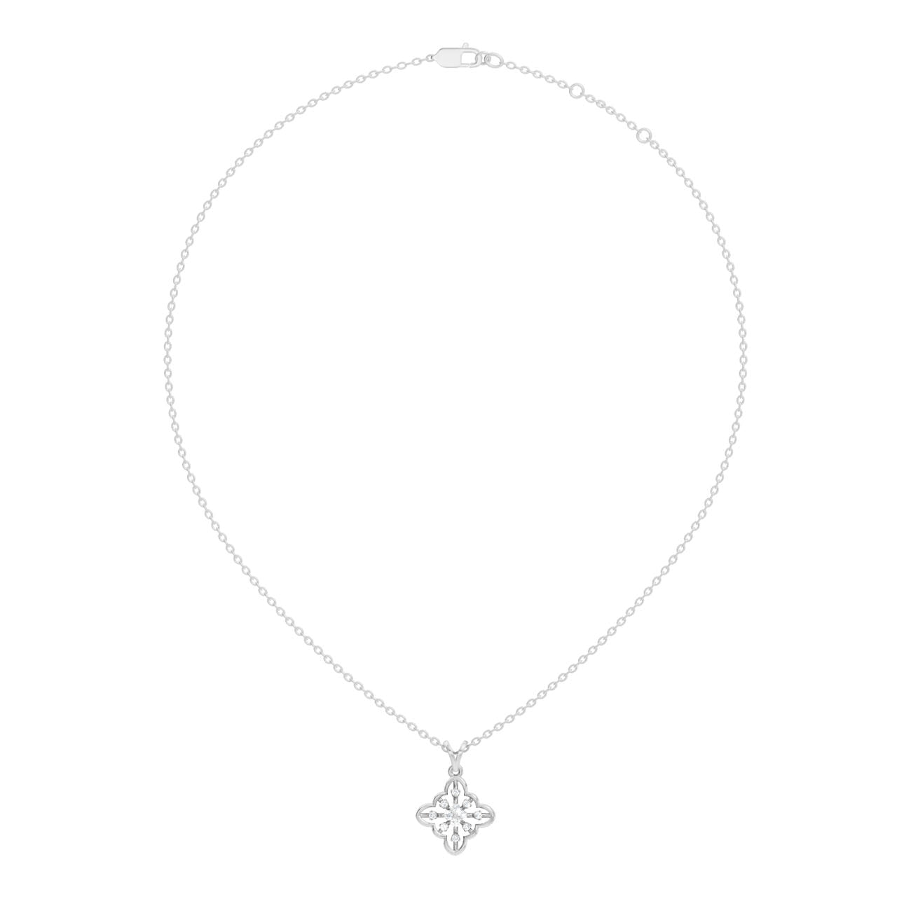 .14 Ct. Diamond Quatrefoil Flower Pendant Necklace (GJSPD-116) 5