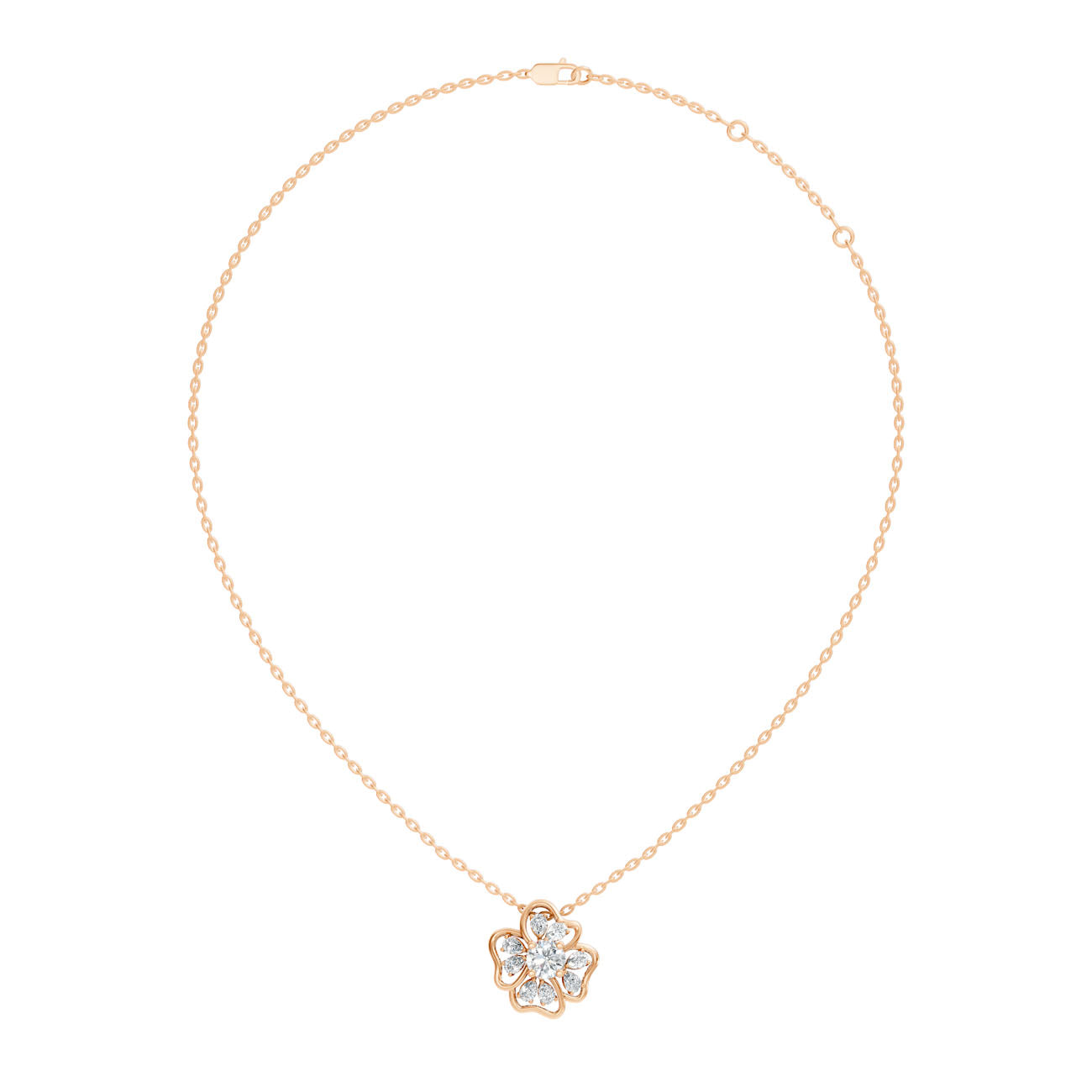 .80 Ct. Diamond Floral Cluster Pendant Necklace (GJSPD-119)