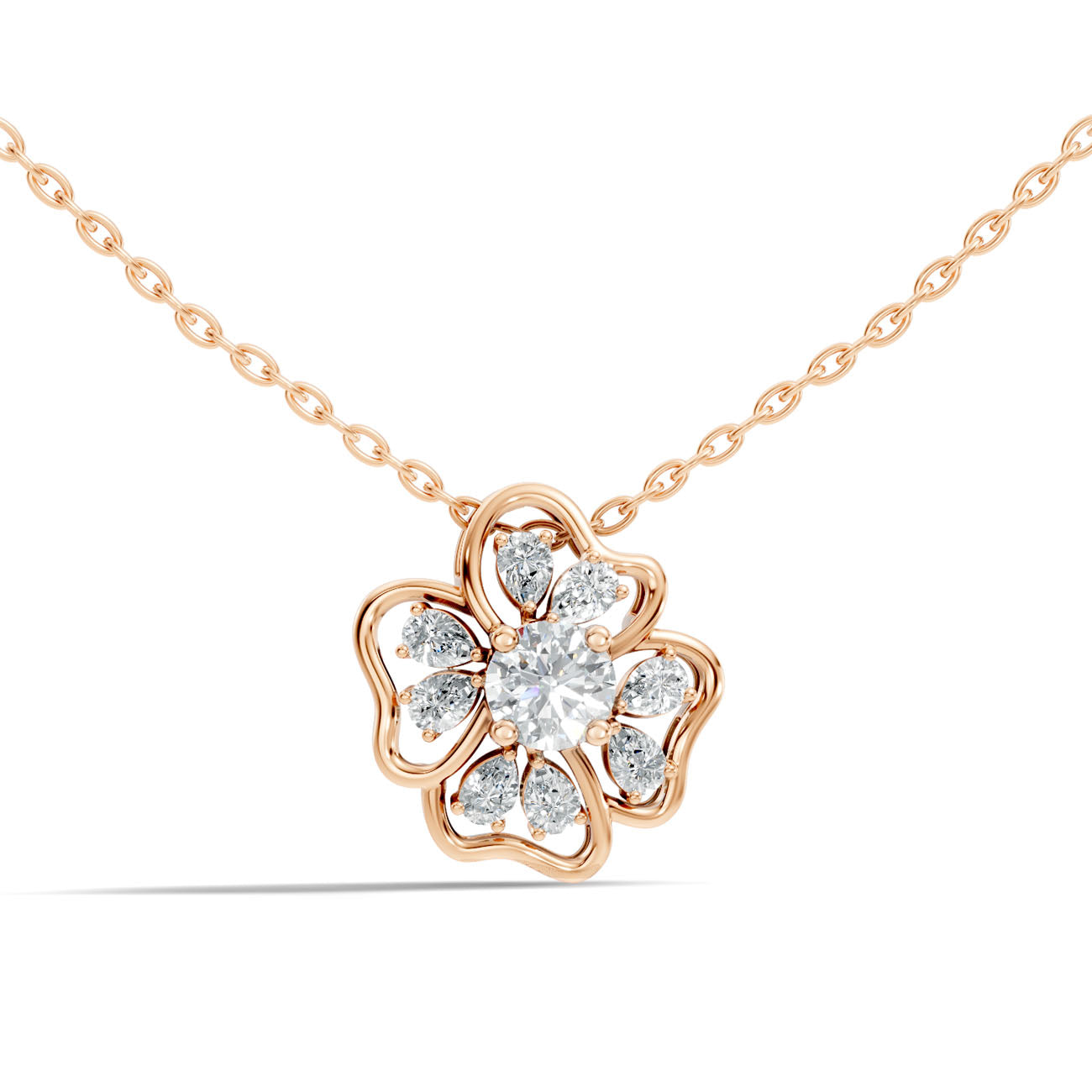 .80 Ct. Diamond Floral Cluster Pendant Necklace (GJSPD-119) 4