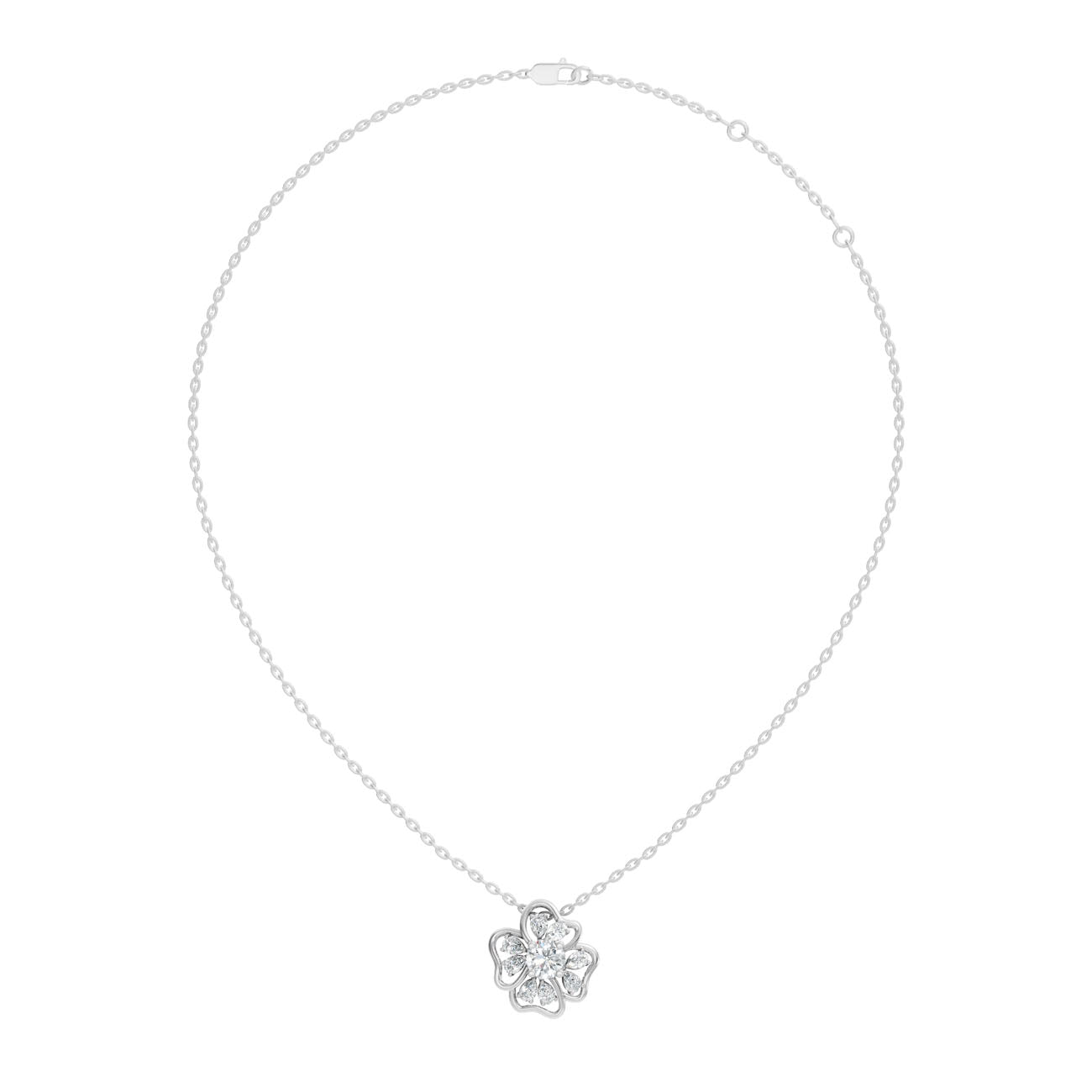 .80 Ct. Diamond Floral Cluster Pendant Necklace (GJSPD-119) 5