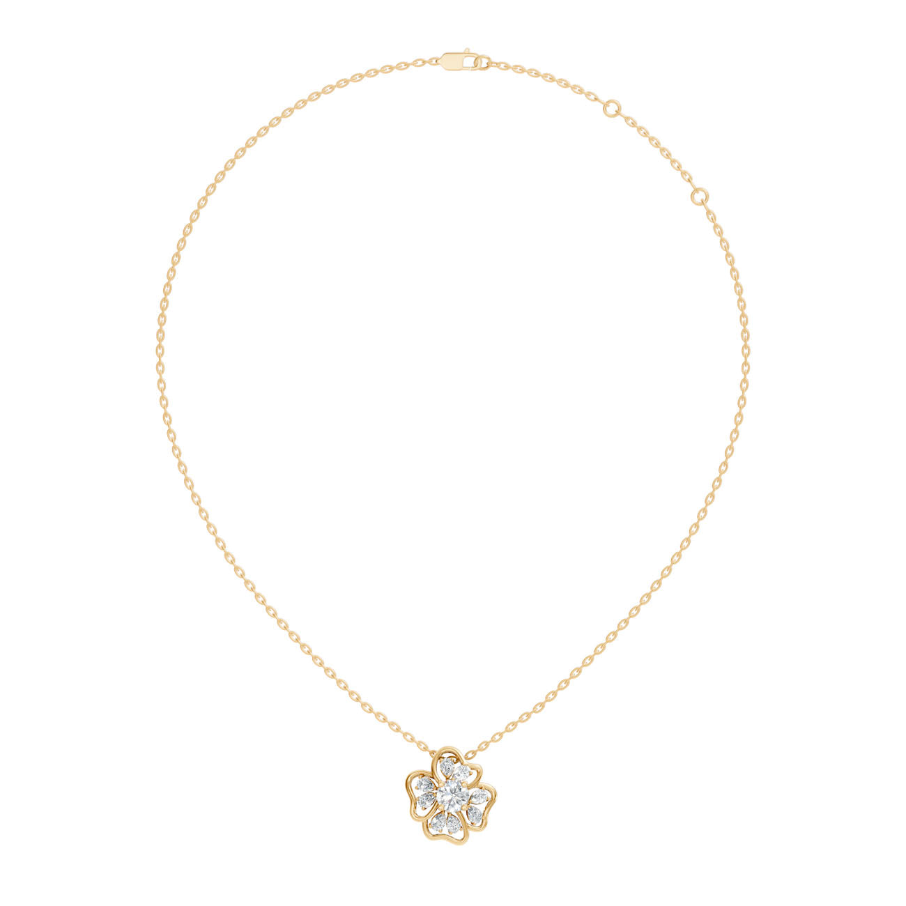 .80 Ct. Diamond Floral Cluster Pendant Necklace (GJSPD-119) 7