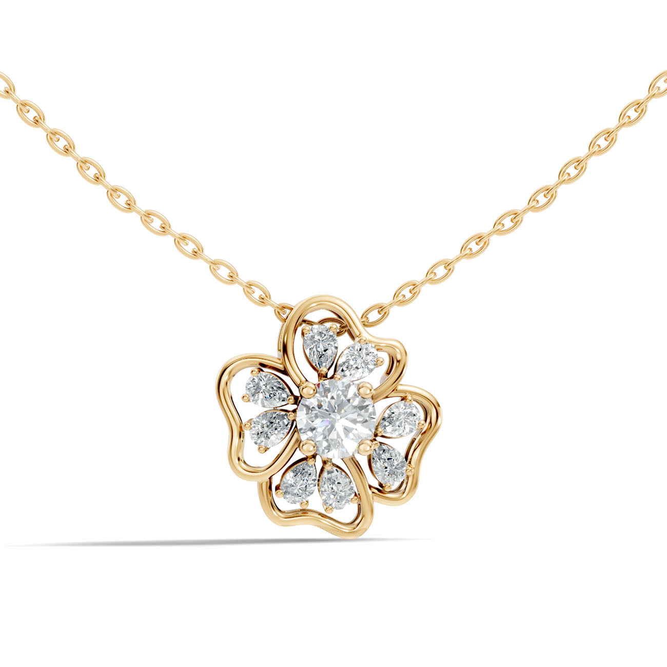 .80 Ct. Diamond Floral Cluster Pendant Necklace (GJSPD-119) 8