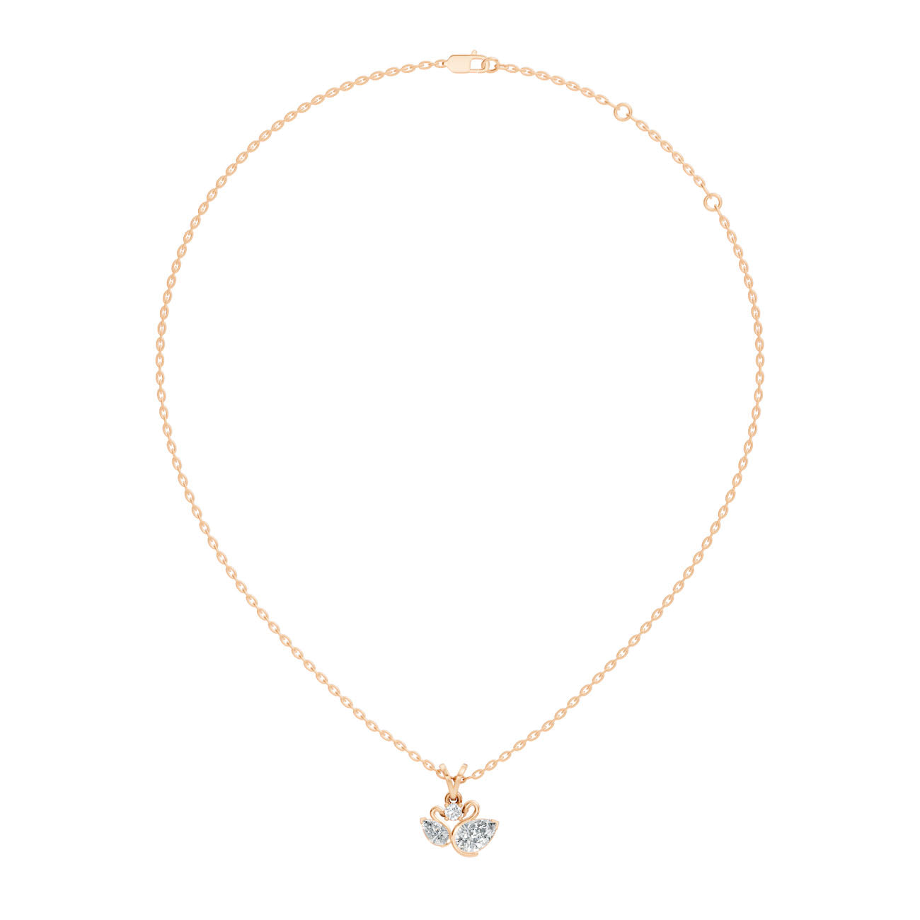 .72 Ct. Swan-Inspired Pear and Round Diamond Three-Stone Pendant Necklace (GJSPD-124) 7