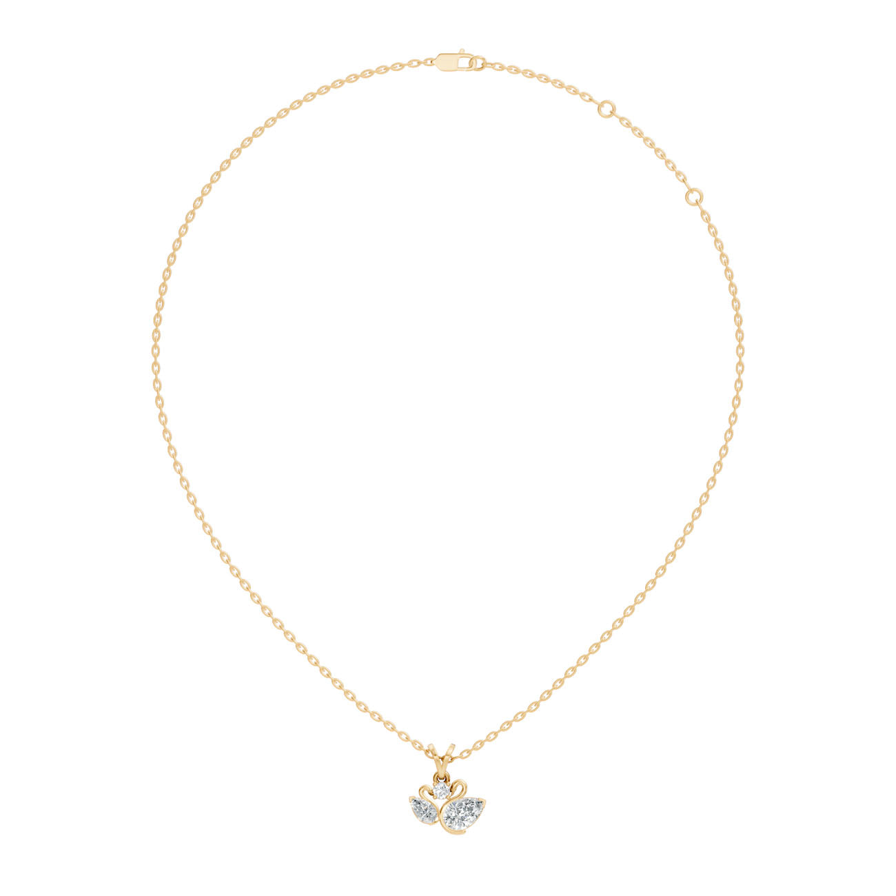 .72 Ct. Swan-Inspired Pear and Round Diamond Three-Stone Pendant Necklace (GJSPD-124) 4