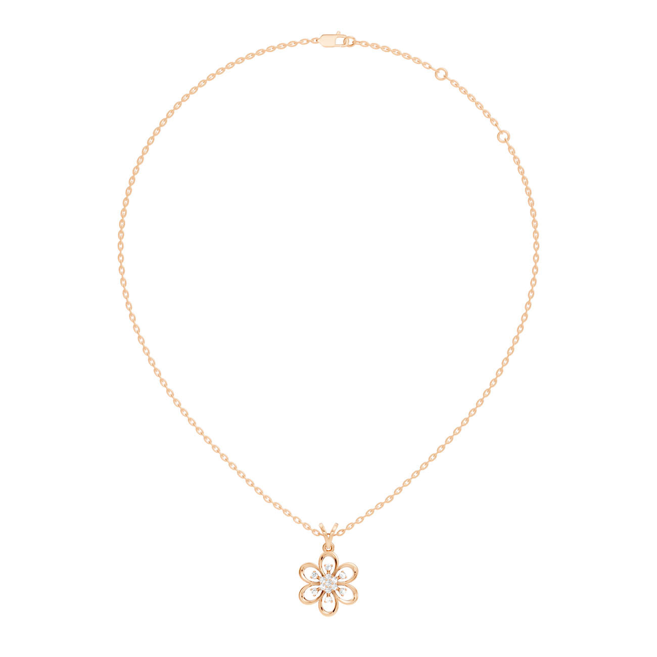 .13 Ct. Diamond Floral Cluster Pendant Necklace (GJSPD-125)
