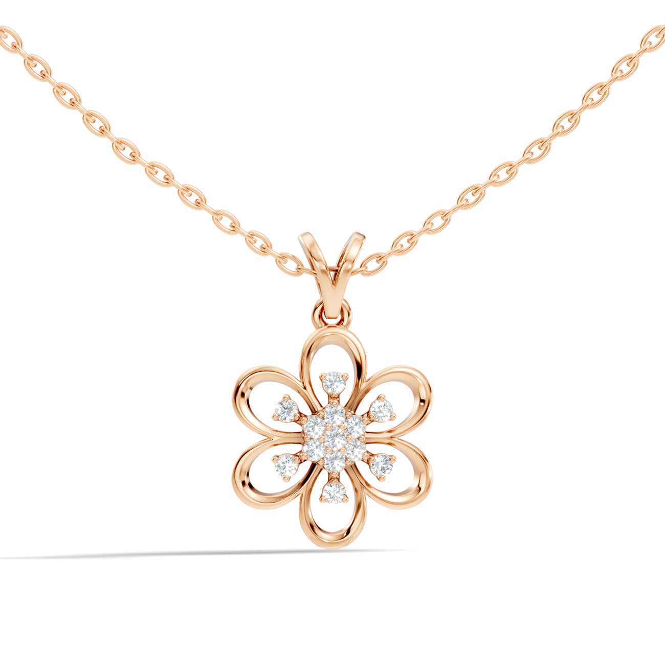 .13 Ct. Diamond Floral Cluster Pendant Necklace (GJSPD-125) 4