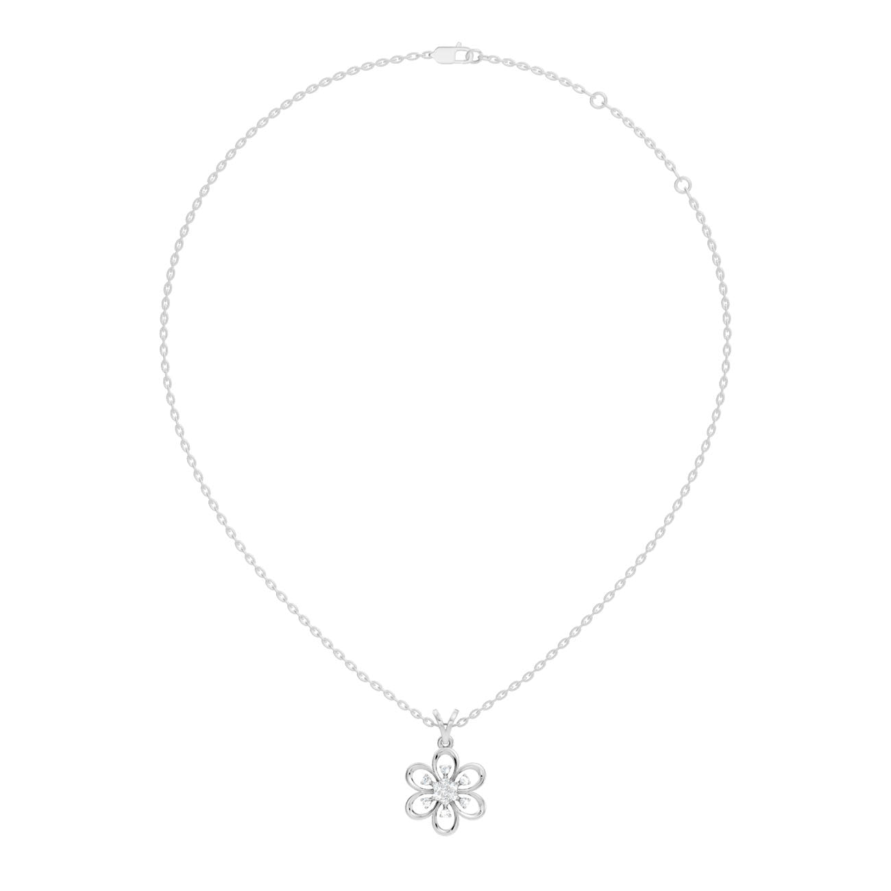 .13 Ct. Diamond Floral Cluster Pendant Necklace (GJSPD-125) 5