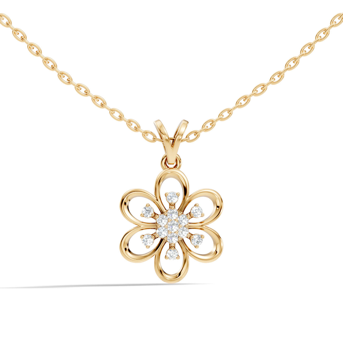 .13 Ct. Diamond Floral Cluster Pendant Necklace (GJSPD-125) 8