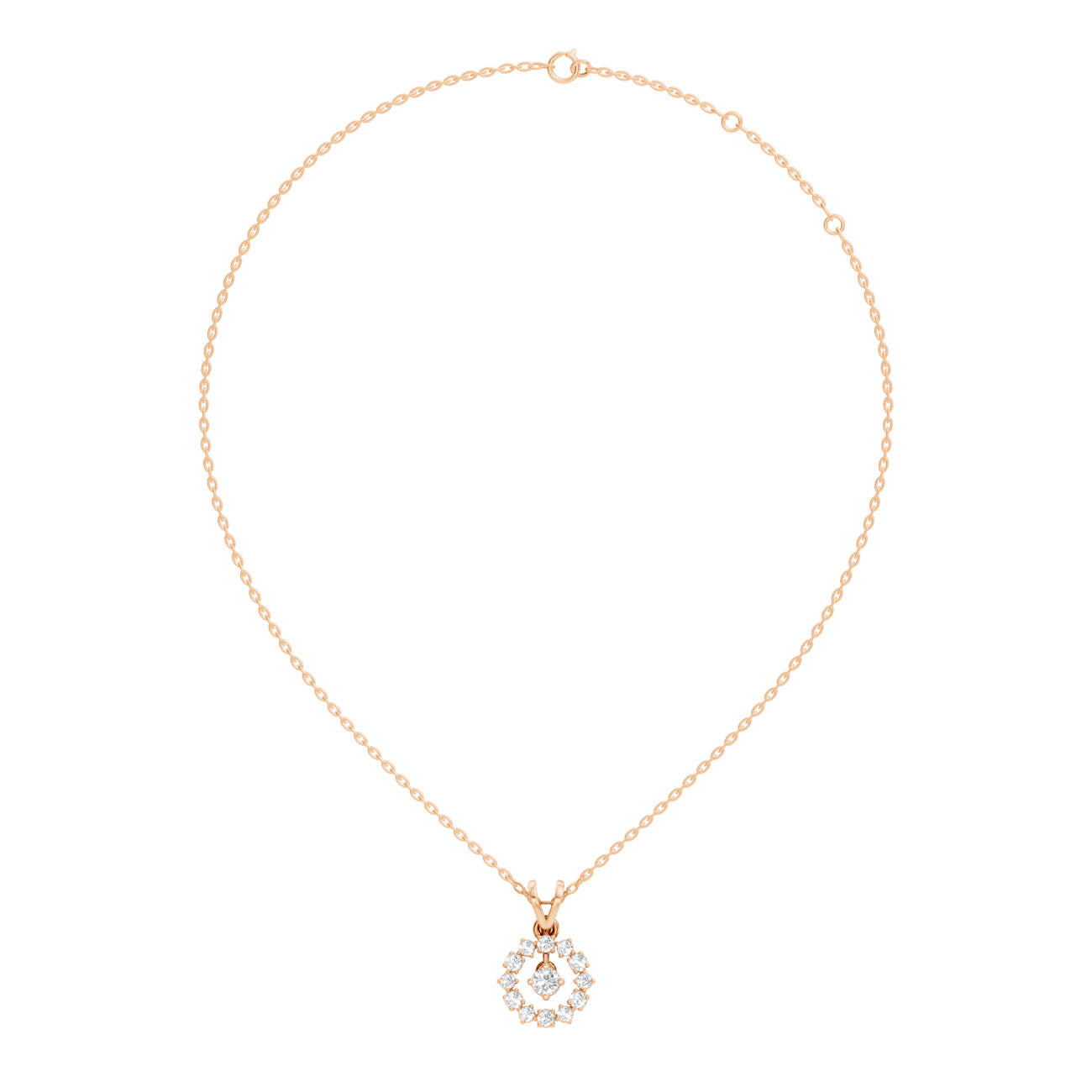 .37 Ct. Diamond Circle Halo Pendant Necklace (GJSPD-126)