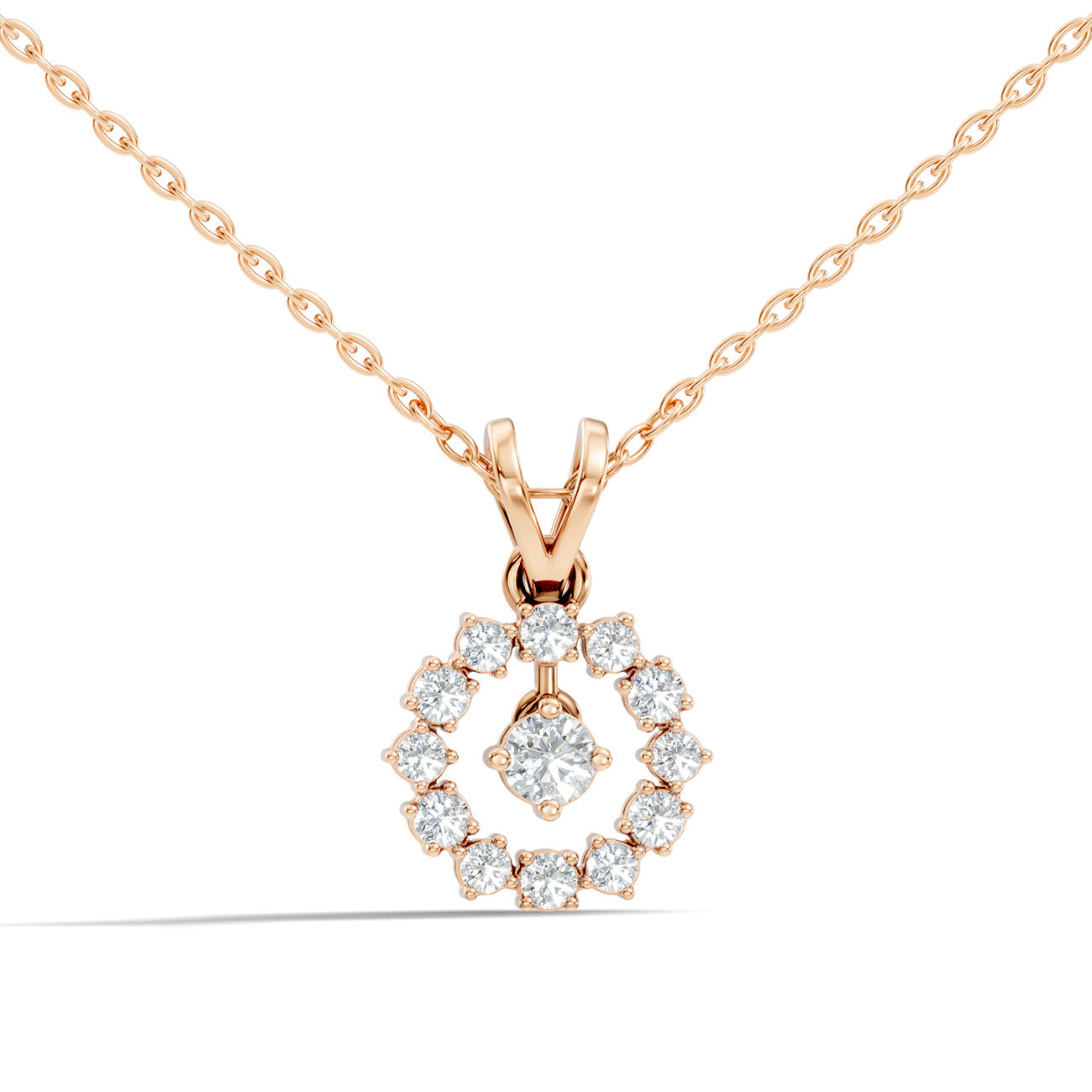 .37 Ct. Diamond Circle Halo Pendant Necklace (GJSPD-126) 4