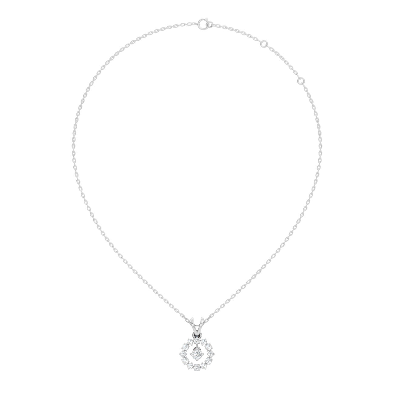 .37 Ct. Diamond Circle Halo Pendant Necklace (GJSPD-126) 5