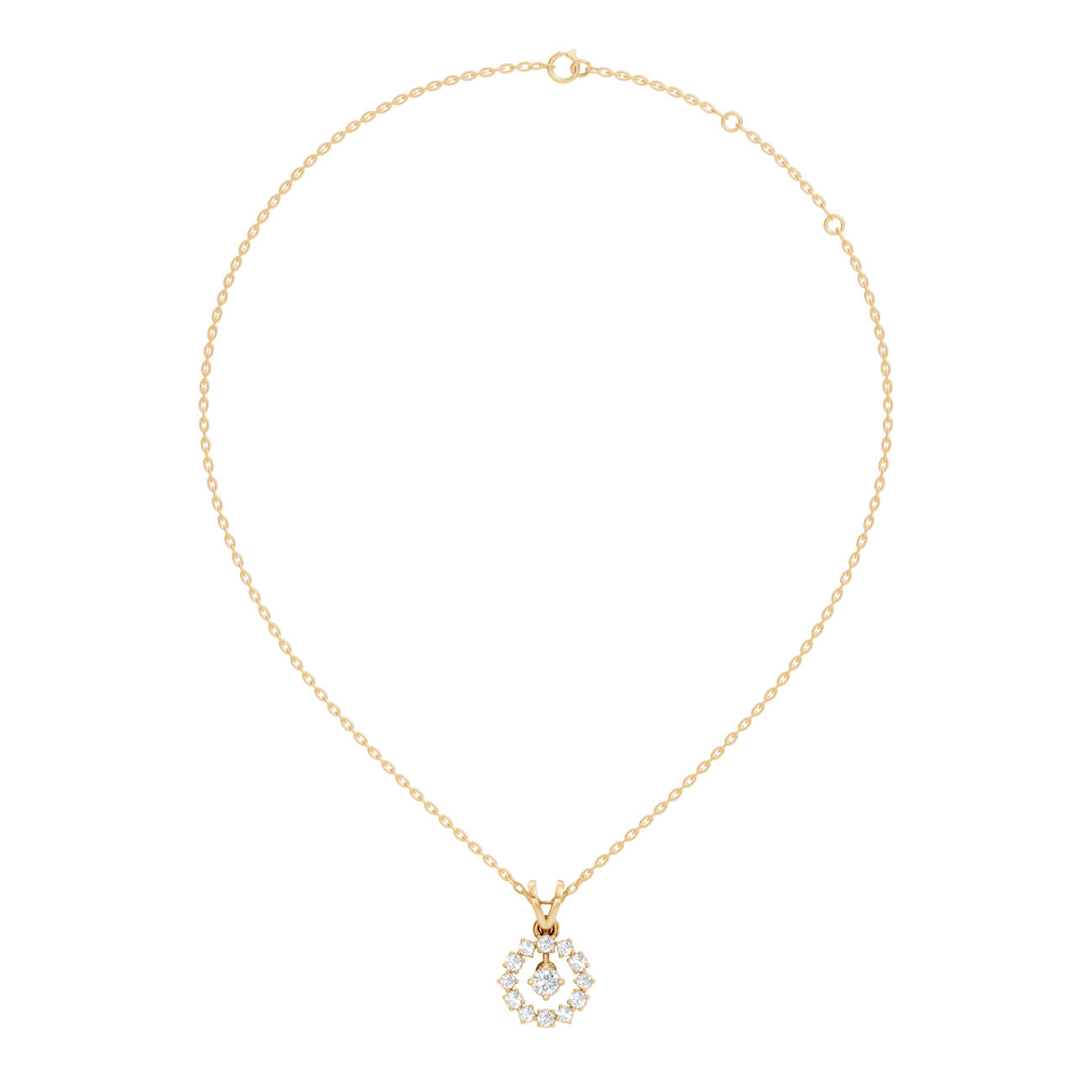 .37 Ct. Diamond Circle Halo Pendant Necklace (GJSPD-126) 7