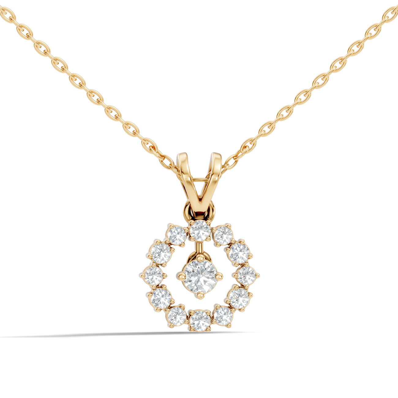 .37 Ct. Diamond Circle Halo Pendant Necklace (GJSPD-126) 8