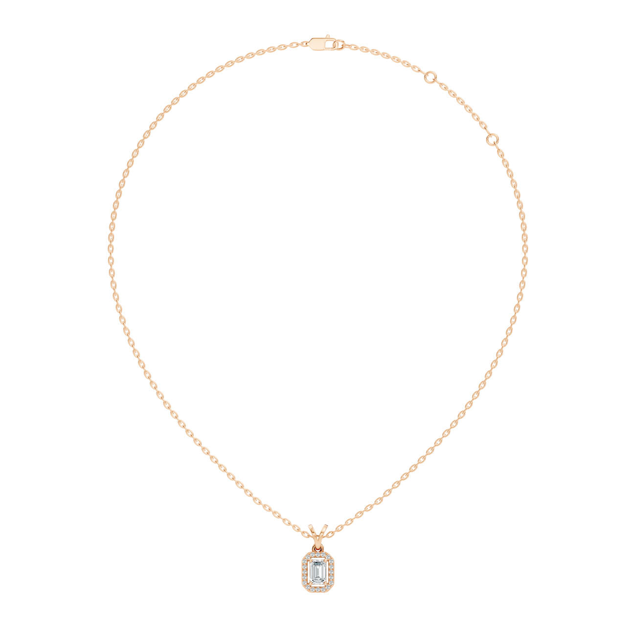 .45 Ct. Emerald-Cut Diamond Halo Pendant Necklace (GJSPD-128) 8