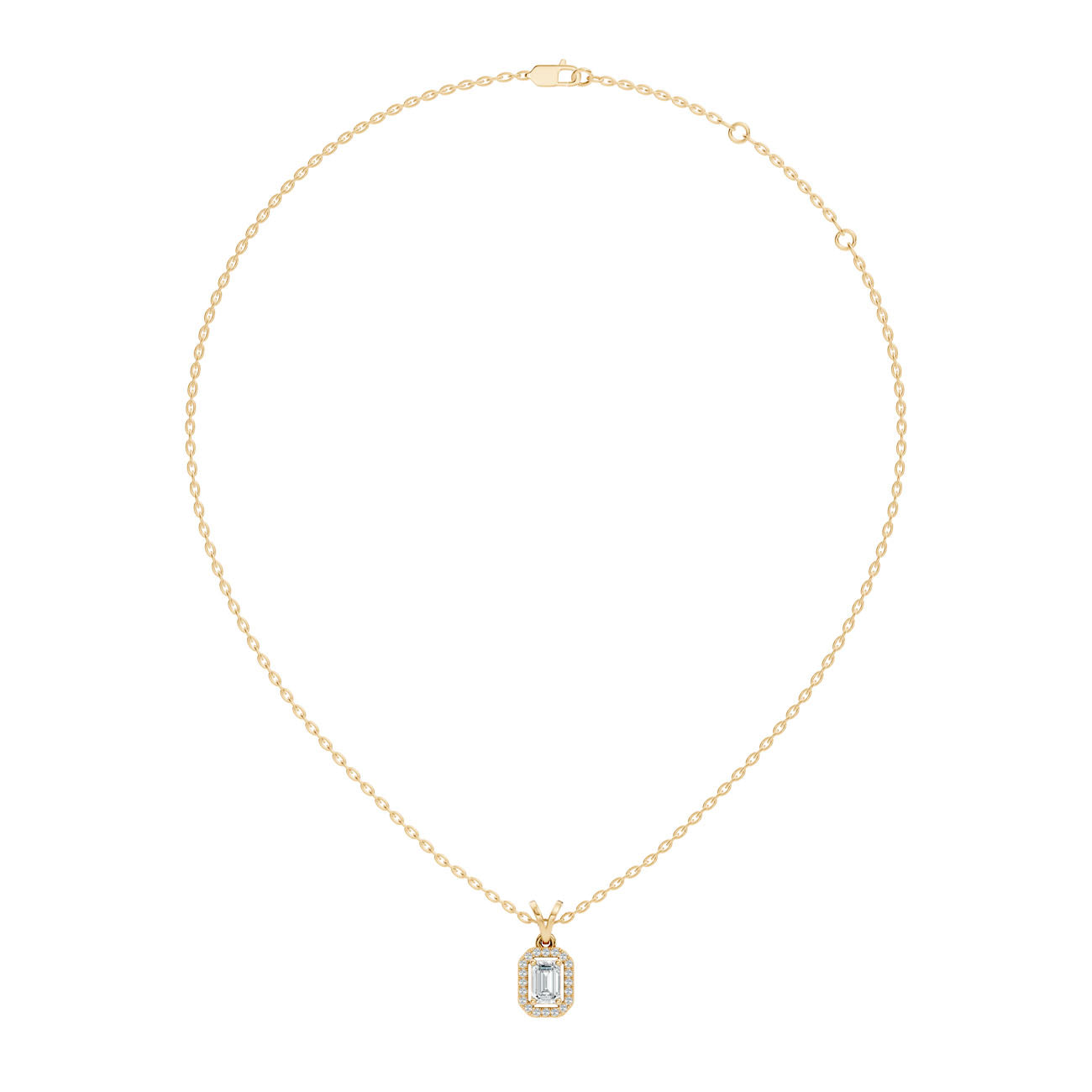 .45 Ct. Emerald-Cut Diamond Halo Pendant Necklace (GJSPD-128)