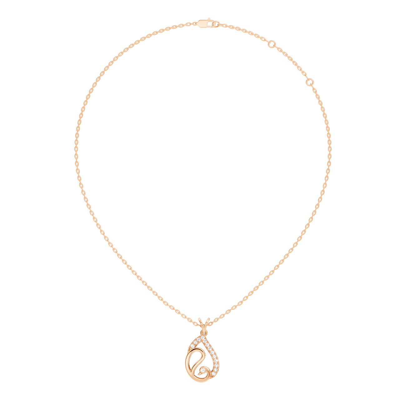 .17 Ct. Swan-Inspired Diamond Pavé Pendant Necklace (GJSPD-129)