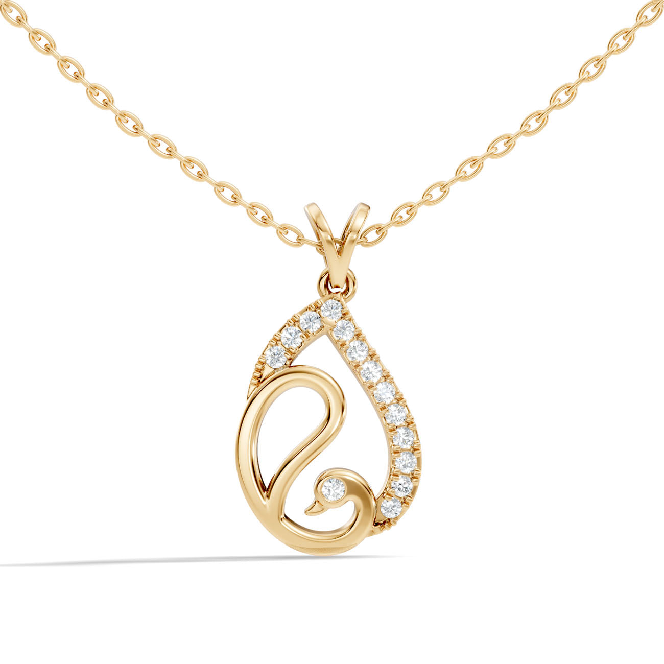 .17 Ct. Swan-Inspired Diamond Pavé Pendant Necklace (GJSPD-129) 8