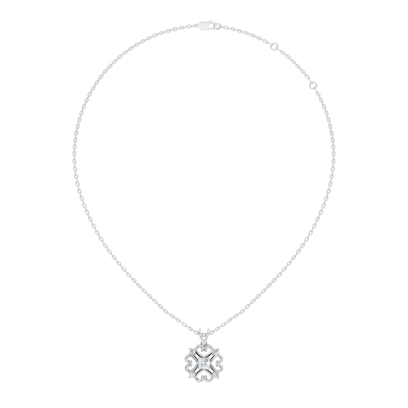 .50 Ct. Diamond Heart Motif Filigree Pendant Necklace (GJSPD-130) 8