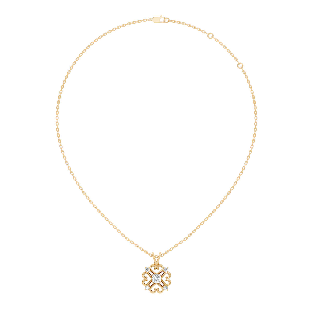 .50 Ct. Diamond Heart Motif Filigree Pendant Necklace (GJSPD-130) 4