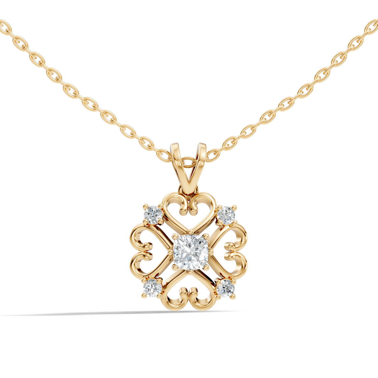 .50 Ct. Diamond Heart Motif Filigree Pendant Necklace (GJSPD-130) 5