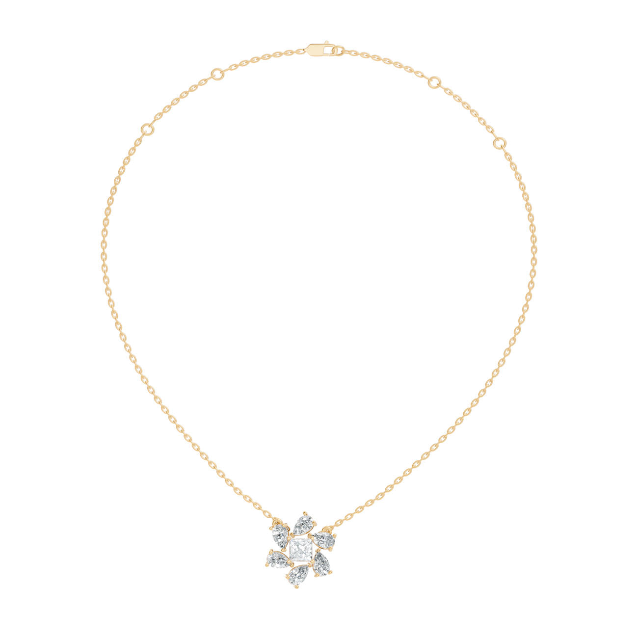 2.00 Ct. Princess Cut Diamond Floral Cluster Pendant Necklace (GJSPD-131) 8