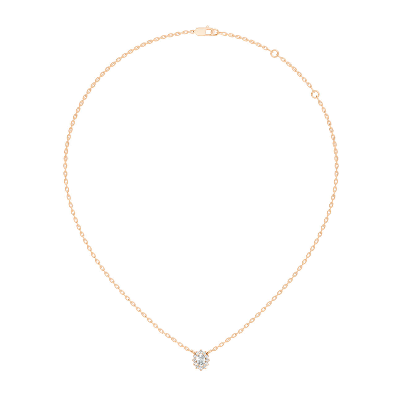 .18 Ct. Oval Diamond Halo Pendant Necklace (GJSPD-138)
