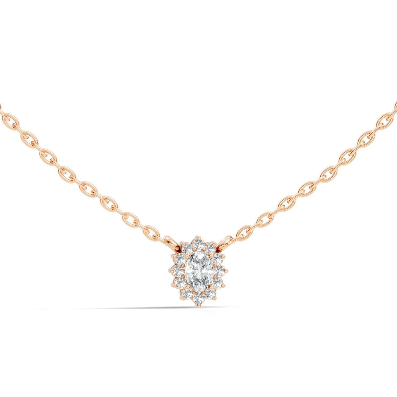 .18 Ct. Oval Diamond Halo Pendant Necklace (GJSPD-138) 8