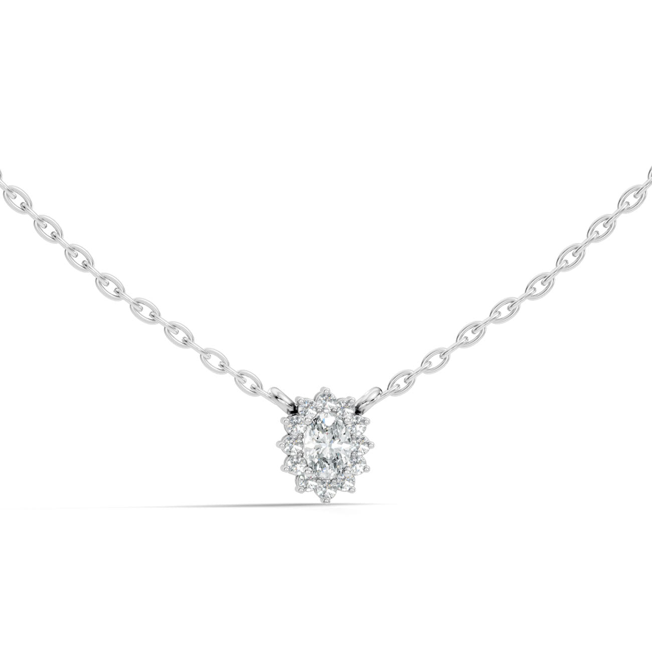 .18 Ct. Oval Diamond Halo Pendant Necklace (GJSPD-138)