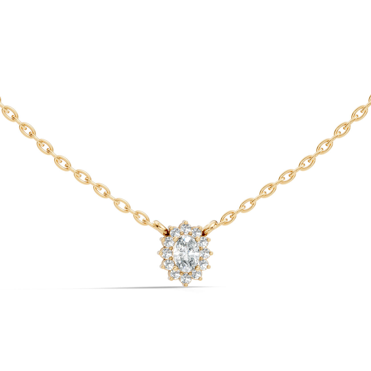 .18 Ct. Oval Diamond Halo Pendant Necklace (GJSPD-138) 5