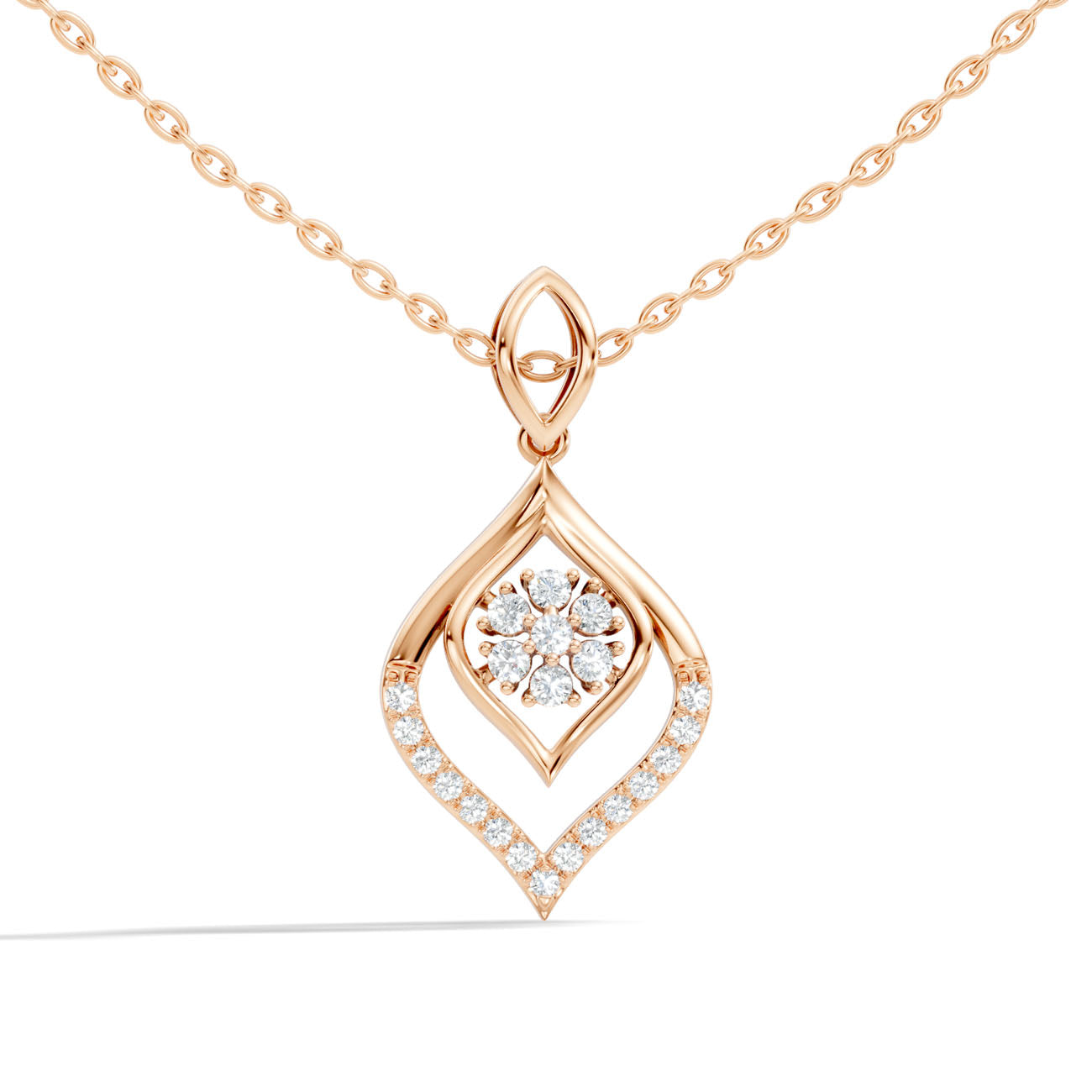 .25 Ct. Double Teardrop Diamond Pendant Necklace (GJSPD-139) 4