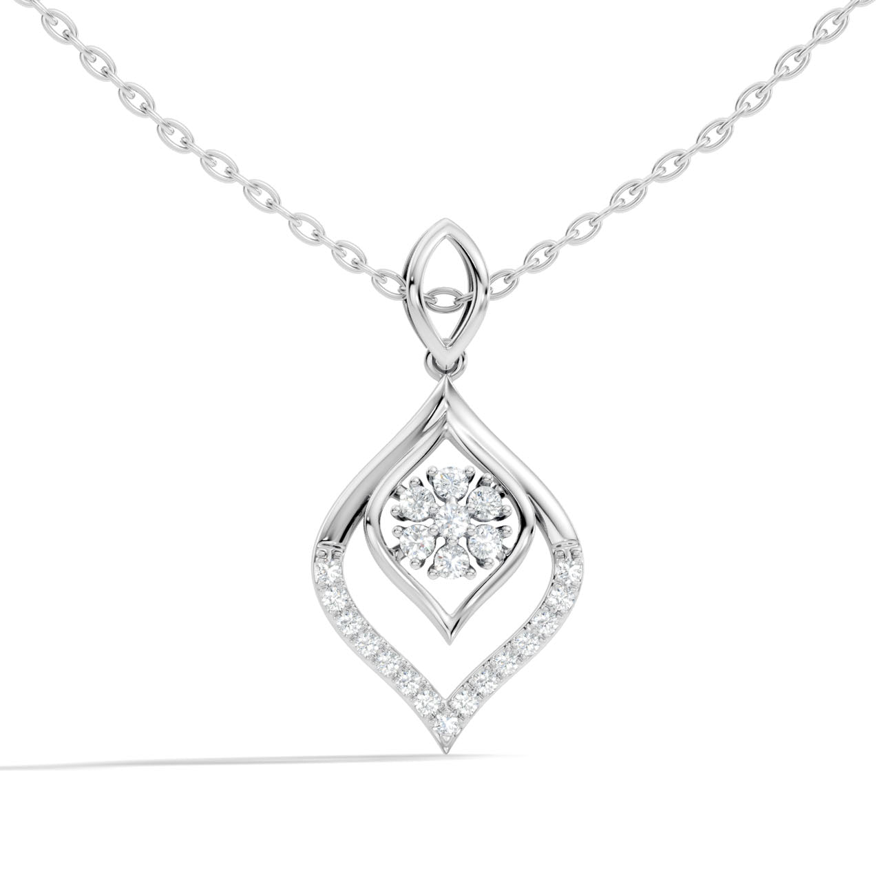 .25 Ct. Double Teardrop Diamond Pendant Necklace (GJSPD-139)