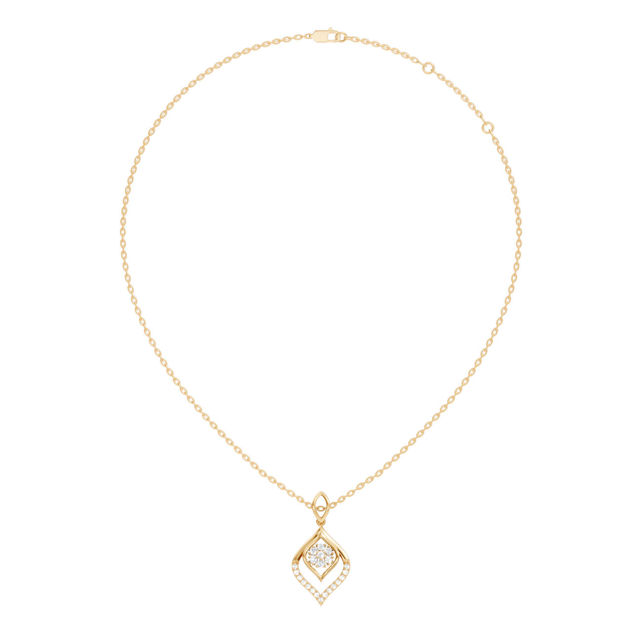 .25 Ct. Double Teardrop Diamond Pendant Necklace (GJSPD-139) 7