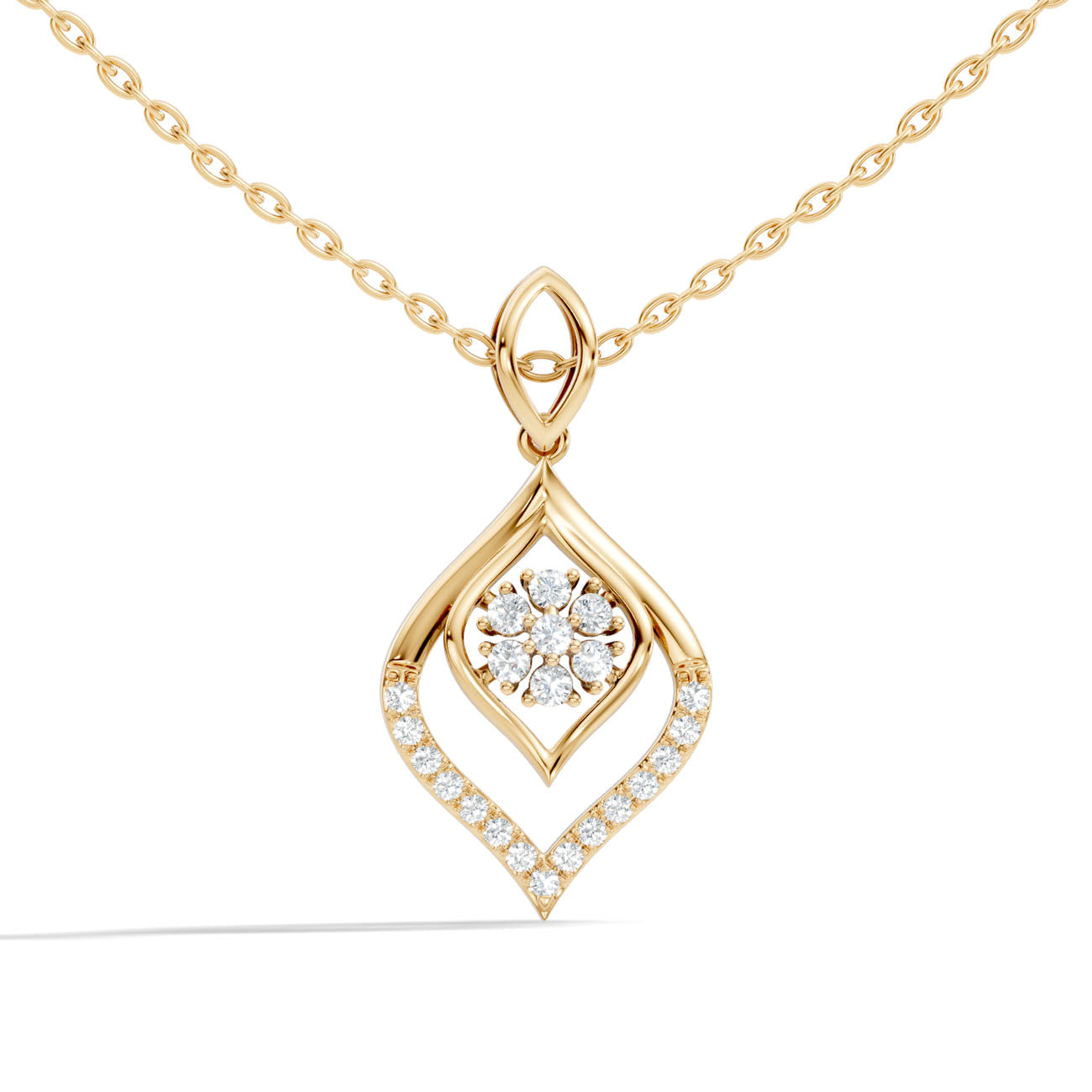 .25 Ct. Double Teardrop Diamond Pendant Necklace (GJSPD-139) 8