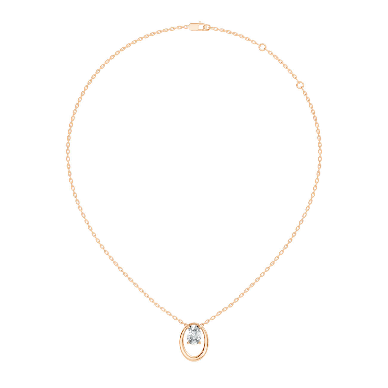 .66 Ct. Oval Diamond Solitaire Pendant Necklace in Open Frame (GJSPD-13) 8