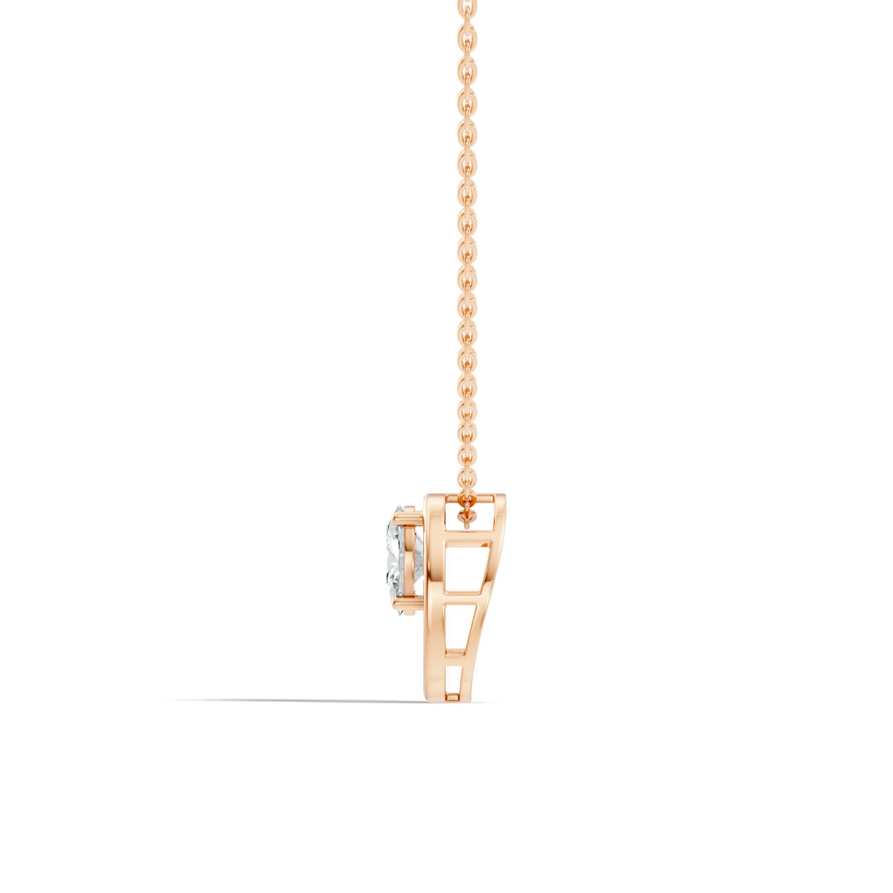 .66 Ct. Oval Diamond Solitaire Pendant Necklace in Open Frame (GJSPD-13) 3